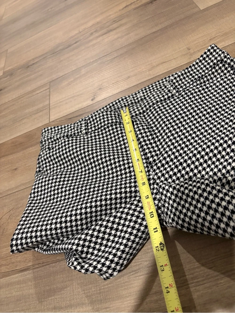Old Navy Pixie High Rise Ankle Pants Houndstooth black white size 16 Petite